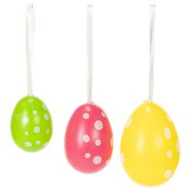 gjenstander Påskeegg til oppheng, assorterte farger, 6 cm, 12 stk.