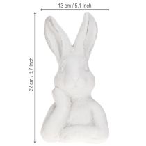 gjenstander Påskehare-figur Shabby Chic Kanin tenker hvit 11×9×20,5 cm