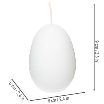 gjenstander Påskelys, eggformede, spesielle lys til påske, hvite, 9 cm, 6 stk.