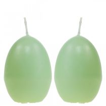 Påskelys eggeform, eggelys påskegrønn Ø4,5cm H6cm 6stk