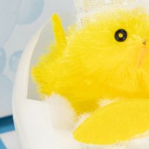 gjenstander Påskekyllingdekorasjon, chenillekylling i badekaret, gul, 9 cm