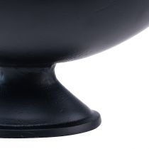 gjenstander Oval skål svart metallbase støpt utseende 30x16x14,5cm