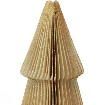 gjenstander Papir Juletre Lite Krem Gull H30cm