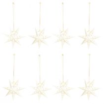 gjenstander Julepynt i papirstjerner, hvitt, 10 cm, sett med 8 dekorasjoner