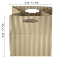 gjenstander Papirpose 12 cm brun krembeige gavepose 6 stk.