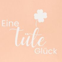 gjenstander Gavepose med trykk «En pose med lykke» for fine gaveideer, 12 cm, 12 stk.