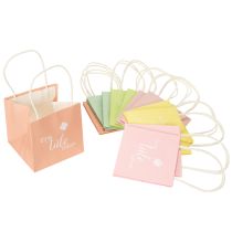 gjenstander Gavepose med trykk «En pose med lykke» for fine gaveideer, 12 cm, 12 stk.