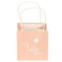 gjenstander Gavepose med trykk «En pose med lykke» for fine gaveideer, 12 cm, 12 stk.