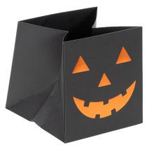 gjenstander Papirpose med gresskaransikt, Halloween-dekorasjon 10 cm, 6 stk.
