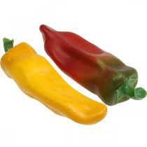 gjenstander Paprika utstillingsvindudekor, grønnsaksdekor, assorterte farger, H14cm, 4 stk