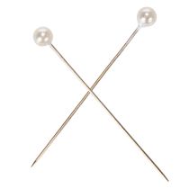 gjenstander Hvite perlehodede nåler, Ø4 mm, 40 mm