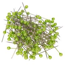 gjenstander Grønne perlehodede blomsternåler, allsidig bruk, Ø4 mm, 40 mm, 150 stk.