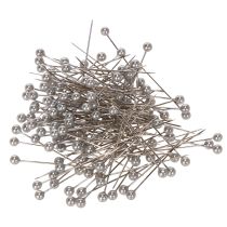 gjenstander Perlehodede blomster- og dekorasjonsnåler, sølv, Ø4 mm, 40 mm, 150 stk.