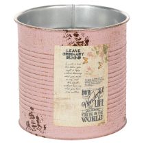 gjenstander Blomsterpotte, antikk rose, dekorativ metallboks, vintage, Ø15,5 cm H15 cm