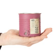 gjenstander Blomsterpotte, dekorativ potte, rund, lilla, metall, vintage dekorasjon, Ø8 cm, H7,5 cm