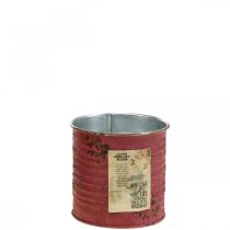 gjenstander Plantekasse dekorativ boks rund lilla metall vintage dekorasjon Ø8cm H7,5cm