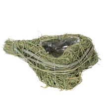 gjenstander Dekorativt hjerte laget av naturgress med folieinnlegg, 14 cm, 2 stk.