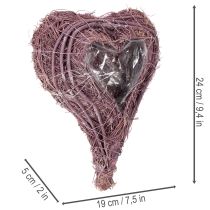 gjenstander Plantehjerte med foliedekorasjon til planting 24 cm