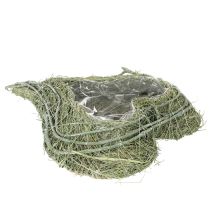 gjenstander Hjerteformet bolle laget av naturlig gress med plantefolie, 38 cm