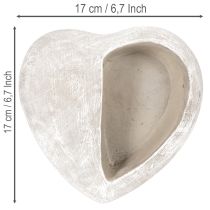 gjenstander Hjerteformet blomsterpotte, støpt stein, dekorativ blomsterpotte, 17 cm