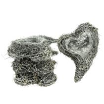 gjenstander Dekorativ hjerteformet plantekasse av slyngplante, hvit, kreativ planteidé til hjem og gave, plastfilm, sett med 4, 15 cm x 23 cm x 5 cm