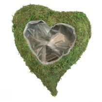 Plantehjerte mosegrønn planteskål hjerte 26×30×8cm