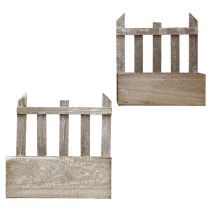 gjenstander Plantekasse Miniblomsterkasse i tre L22/25 cm Sett med 2