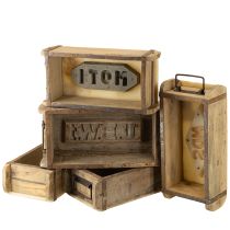 gjenstander Blomsterkasse i tre, mursteinform, oppsirkulering, 32 × 15 × 10 cm