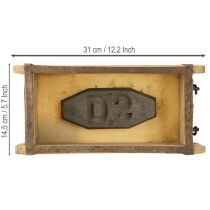 gjenstander Blomsterkasse i tre, mursteinform, oppsirkulering, 32 × 15 × 10 cm