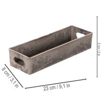 gjenstander Kompakt rektangulært brett, allsidig bruk for dekorasjon og planting, 23 cm