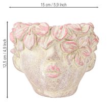 gjenstander Plantehode blomsterpotte for oppheng av betonglook rosa H13cm
