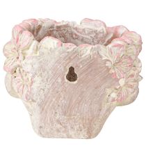gjenstander Plantehode blomsterpotte for oppheng av betonglook rosa H13cm