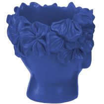 gjenstander Plantehode Polyresin Bust Planter Blå 13,5×13×14cm