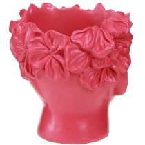 gjenstander Plantehode Polyresin Bust Planter Rosa 13,5×13×14cm