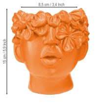 gjenstander Plantehode Plantekar Bust Plantepotte Oransje 13,5×13×14cm