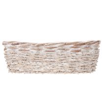 gjenstander Kurvplantekasse med folieinnlegg, oval, hvit, 37 cm