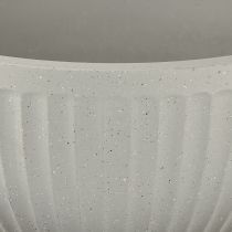 gjenstander Blomsterpotte i plast, grå, marmorert skål med riller, Ø30 cm