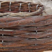 gjenstander Plantering, planteskål, tre, naturgrå, Ø30/35 cm, sett med 2.