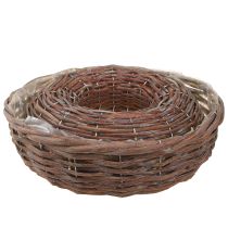 gjenstander Plantering, planteskål, tre, naturgrå, Ø30/35 cm, sett med 2.