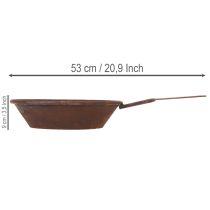 gjenstander Plantebrett, rustfarget panne med håndtak, metallplantekasse, Ø31 cm
