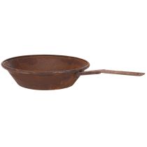 gjenstander Plantebrett, rustfarget panne med håndtak, metallplantekasse, Ø31 cm