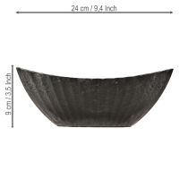 gjenstander Planteskål med riller, plantebåt, antrasitt, 24 cm