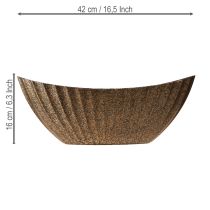 gjenstander Planteskål med riller oval antrasittgull 41,5 × 16 × 16 cm