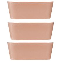 gjenstander Planteskål oval pynteskål plast rosa brun 27×11×10cm 3stk