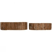gjenstander Planteskål oval naturlig bark 30,5×15cm / 24×11cm sett med 2