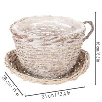 gjenstander Kurvkopp med tallerkendekorasjon stor borddekorasjon 34 cm