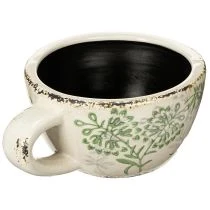 gjenstander Keramisk blomsterpotte med blomstermønster, romdekorasjon, 18 cm