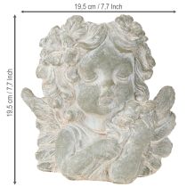 gjenstander Blomsterpotte, engel avstøpt steinfigur, gravdekorasjon 19,5 × 12 × 19,5 cm