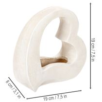 gjenstander Hjerteformet dekorasjon for planting og blomsteroppsatser, åpen design, moderne hjerteform, 19 cm