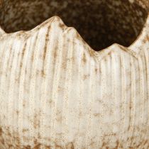 gjenstander Plantepotte Keramisk Egg Broken Cream Brun Ø9,5cm 3 Stk